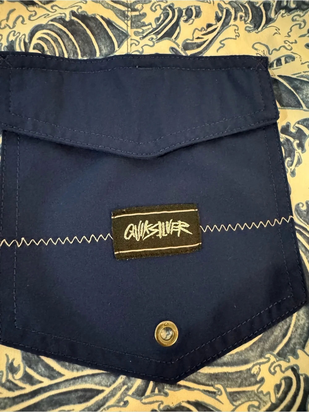Quiksilver Highline Boarding Shorts Men's Size 32 Navy and White Swimwear Wave